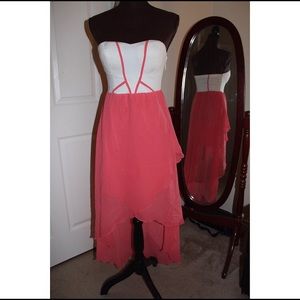Coral High-Low Dress